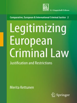 cover image of Legitimizing European Criminal Law